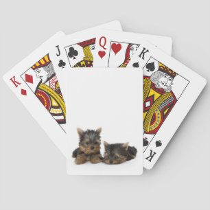 Niedliche Yorkshire Terrier Welpen Spielkarten