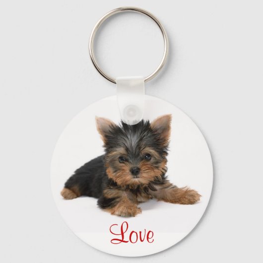Niedliche Yorkshire Terrier Welppy-Liebe Schlüsselanhänger (Vorderseite)