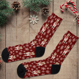 Niedliche Yorkshire Terrier Winter Burgundy Socks Socken