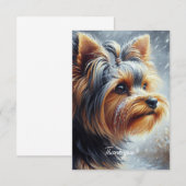 Niedliche Yorkshire Terrier Winterlandschaft Dankeskarte (Vorne/Hinten)