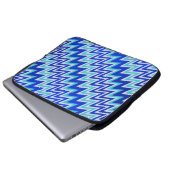 Niedliche Zackenstreifen aus Aqua Laptopschutzhülle (Vorne Knopf)