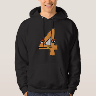 Niedliche Zahl vier Jungen, die mit dem Bösen über Hoodie
