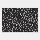 Niedliche Zahlen Schwarze Rose Gold Muster Mathema Geschenkpapier Set (Vorderseite 2)