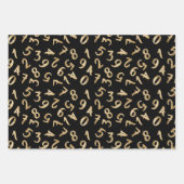 Niedliche Zahlen Schwarze Rose Gold Muster Mathema Geschenkpapier Set (Vorderseite)