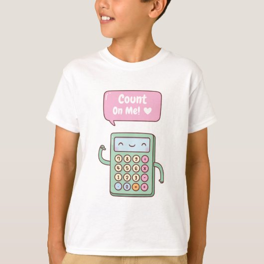 Niedliche Zählung auf Me Calculator Doodle T-Shirt (Vorderseite)