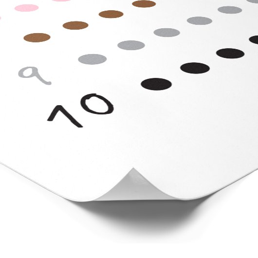 Niedliche Zählung bis 10 moderne Bildungstabelle Poster (Ecke)