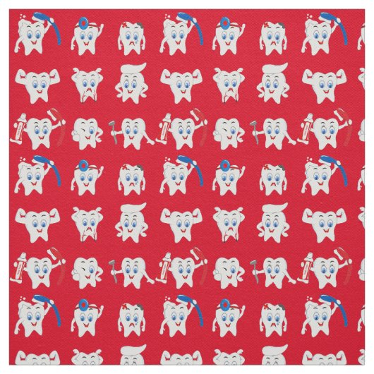 Niedliche Zähne Stoff (Muster)