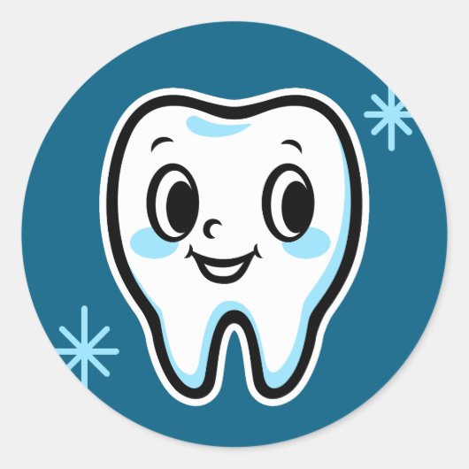 Niedliche Zahneigenschaft Runder Aufkleber (Vorderseite)