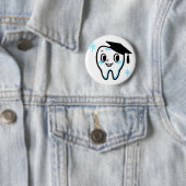 Niedliche Zahnfigur mit Mörtel Button (Beispiel)