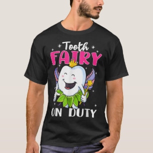 Niedliche Zahnseidenmatte auf Zahnarzthygienisten T-Shirt