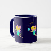 Niedliche Zahnseilmühle, die mit einem Ständer und Tasse (Vorderseite Links)