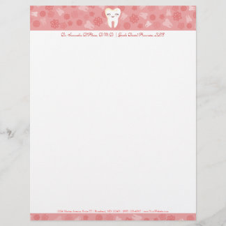 Niedliche Zahnstange - rosa Schreibkopf Briefbogen