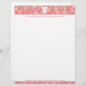 Niedliche Zahnstange - rosa Schreibkopf Briefbogen (Vorne/Hinten)