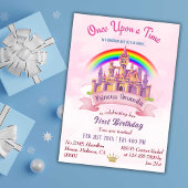 Niedliche Zauberburg Regenbogenprinzessin 1. Gebur Einladung