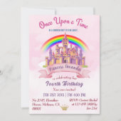 Niedliche Zauberburg Regenbogenprinzessin 4. Einladung (Vorderseite)