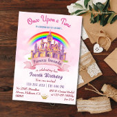 Niedliche Zauberburg Regenbogenprinzessin 4. Einladung