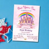 Niedliche Zauberburg Regenbogenprinzessin 6. Gebur Einladung