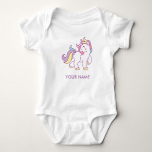 Niedliche Zaubercreme-Pastellfarbe Personalisiert Baby Strampler