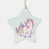 Niedliche Zaubercreme-Pastellfarbe Personalisiert Keramikornament (Rechts)