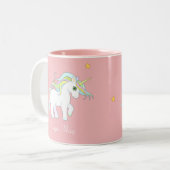 Niedliche Zaubereinheit und Stern auf Rosa Zweifarbige Tasse (Vorderseite Links)