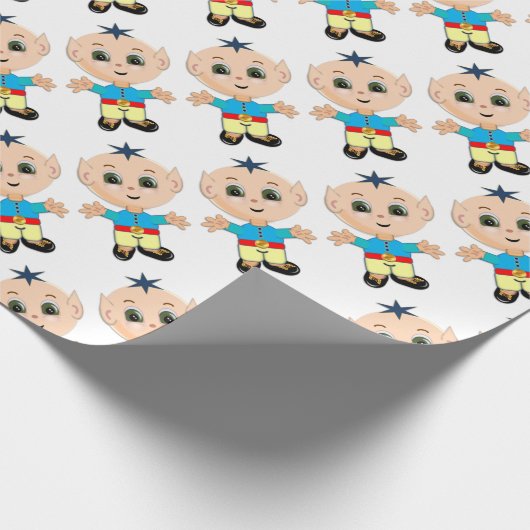 Niedliche Zauberelf Geschenkpapier (Ecke)