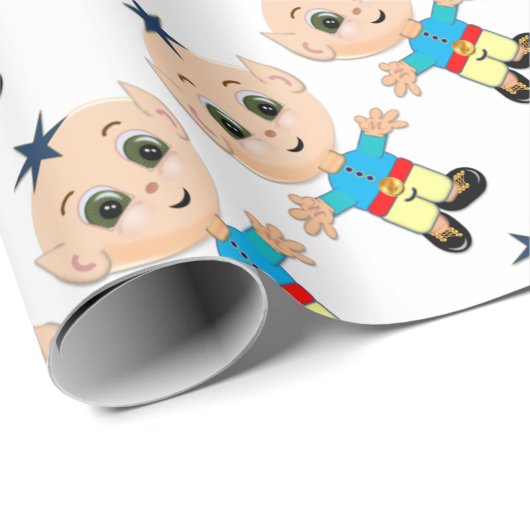 Niedliche Zauberelf Geschenkpapier (Rolleneckpunkt)