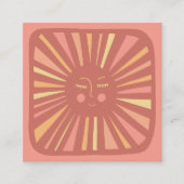 Niedliche, zauberhafte, farbenfrohe Sonne Quadratische Visitenkarte (Vorderseite)