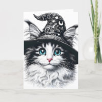 Niedliche Zauberkatze im Wizard Hat Color Splash