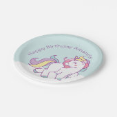 Niedliche Zauberwürfel Pastel Babydusche BIRTHTAG Pappteller (Schrägansicht)