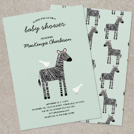 Niedliche Zebra Baby Dusche Einladung