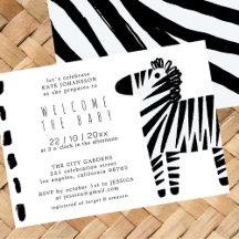 Niedliche Zebra Dusty Blue Boy Baby Dusche Einladu