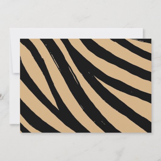 Niedliche Zebra Natural Baige Baby Dusche Einladun Einladung (Rückseite)