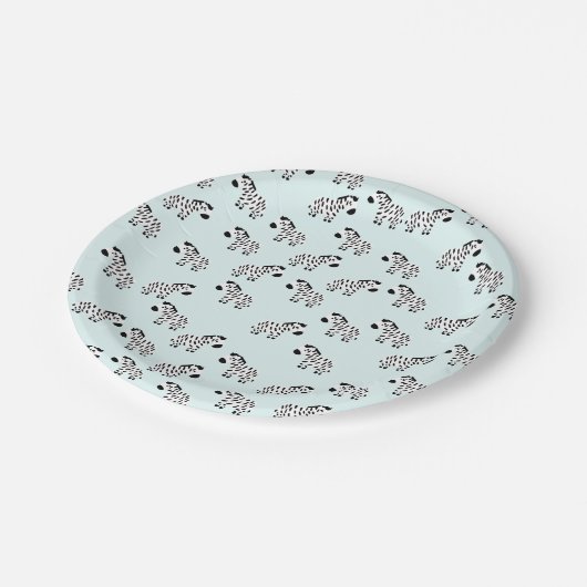 Niedliche Zebra-Papier-Teller Pappteller (Schrägansicht)