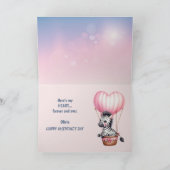 Niedliche Zebra Pink Herztochter Valentine Karte (Innenseite)