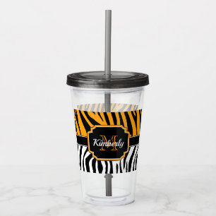 Niedliche Zebra-Print Acryltrinkbecher