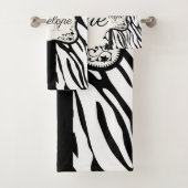 Niedliche Zebra Print Badhandtuch Set (Insitu)