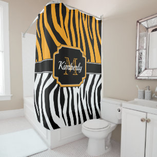 Niedliche Zebra Print Duschvorhang