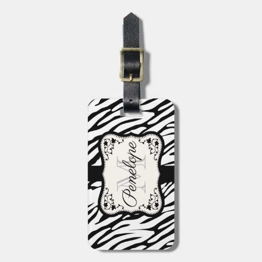 Niedliche Zebra Print Gepäckanhänger (Vorderseite vertikal)