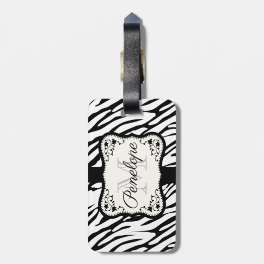 Niedliche Zebra Print Gepäckanhänger (Rückseite vertikal)