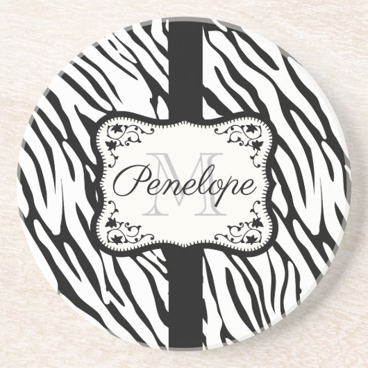 Niedliche Zebra Print Getränkeuntersetzer (Vorne)