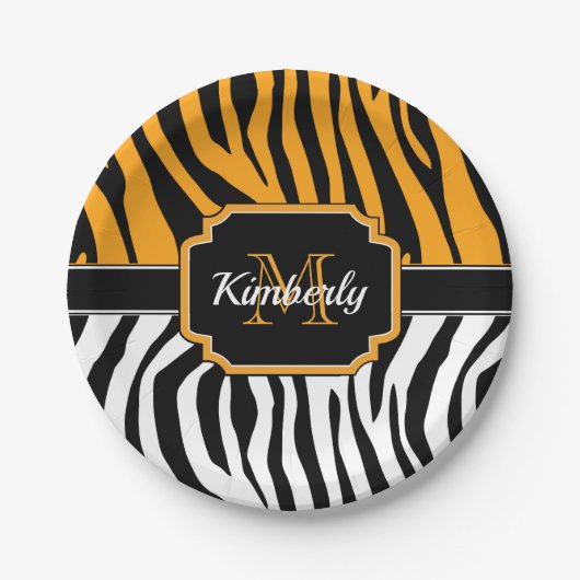 Niedliche Zebra Print Pappteller (Vorderseite)