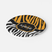 Niedliche Zebra Print Pappteller (Schrägansicht)