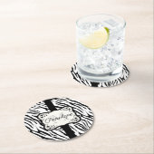Niedliche Zebra Print Runder Pappuntersetzer (Vor Ort)
