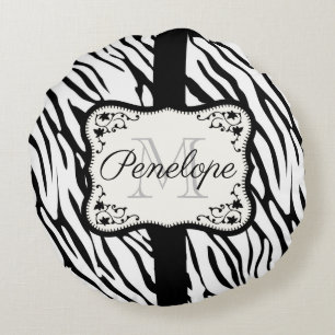 Niedliche Zebra Print Rundes Kissen
