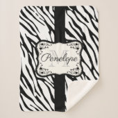 Niedliche Zebra Print Sherpadecke (Vorderseite)