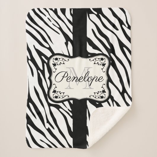 Niedliche Zebra Print Sherpadecke (Vorderseite)