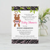 Niedliche Zebra Stripes Babydusche Einladung (Stehend Vorderseite)