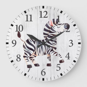 Niedliche Zebra-Wall-Uhr Große Wanduhr
