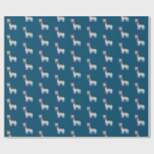 Niedliche Zebra Zoo Tiere Schwarz-weiß Blue Geschenkpapier (Flach)