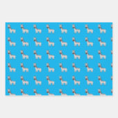 Niedliche Zebra Zoo Tiere Schwarz-weiß Blue Geschenkpapier Set (Vorderseite 3)